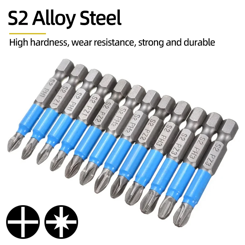 Phillips Screwdriver Bits Cross Head Magnetic Screwdrivers PH00 PH1 PH2 S2 Alloy Steel Hex Shank Hand Tools 50/75/100/150mm