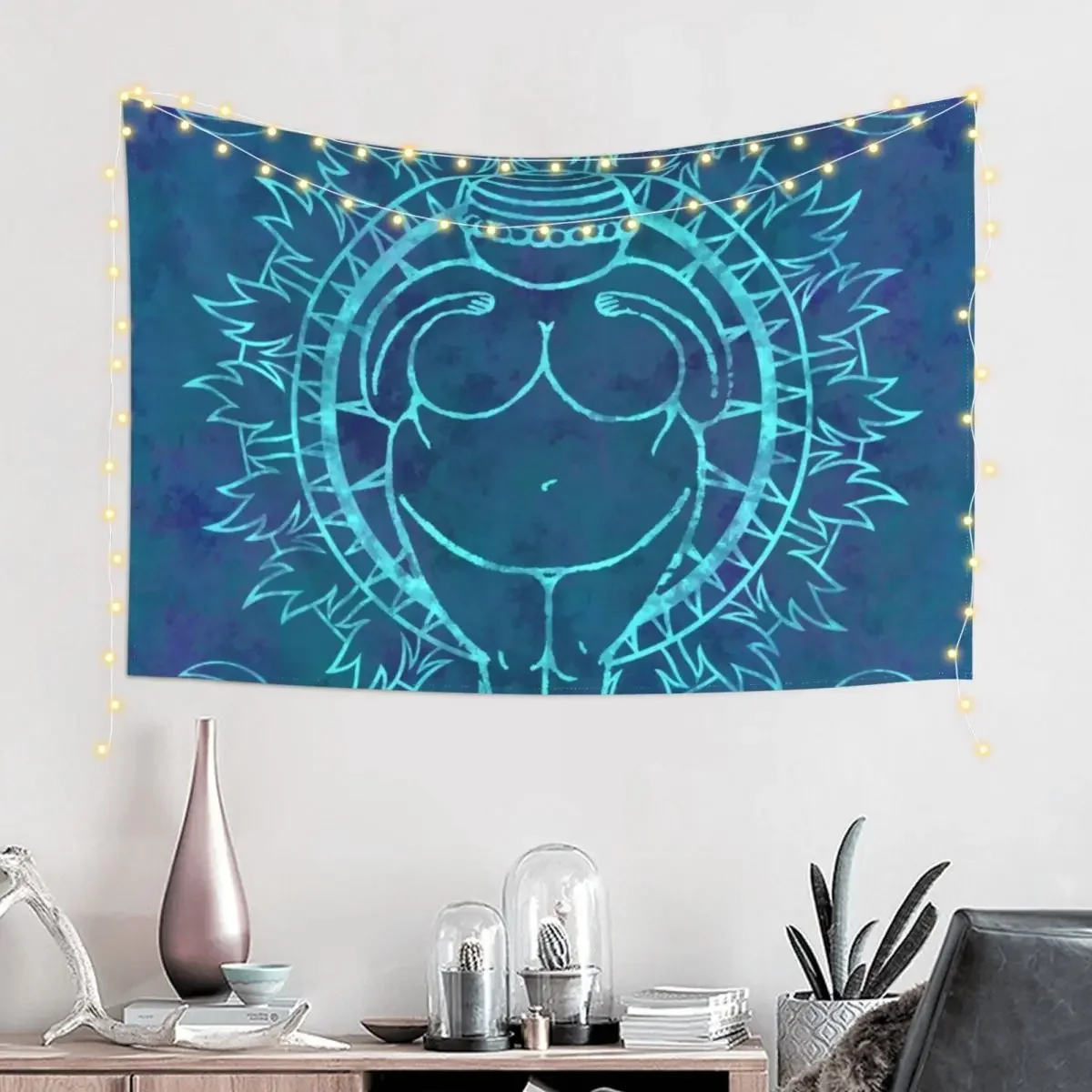 Venus of Willendorf Blue Mandala Tapestry Aesthetic Room Decor Korean Decoration For Home Tapestry