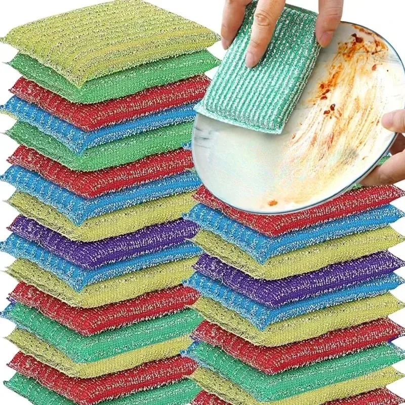 Stainless Steel Wire Scouring Pad, Cleaning Cloth, Kitchen Degreaser, Brush for Bowls, Dishes, and Pots, Household Cleaning Too