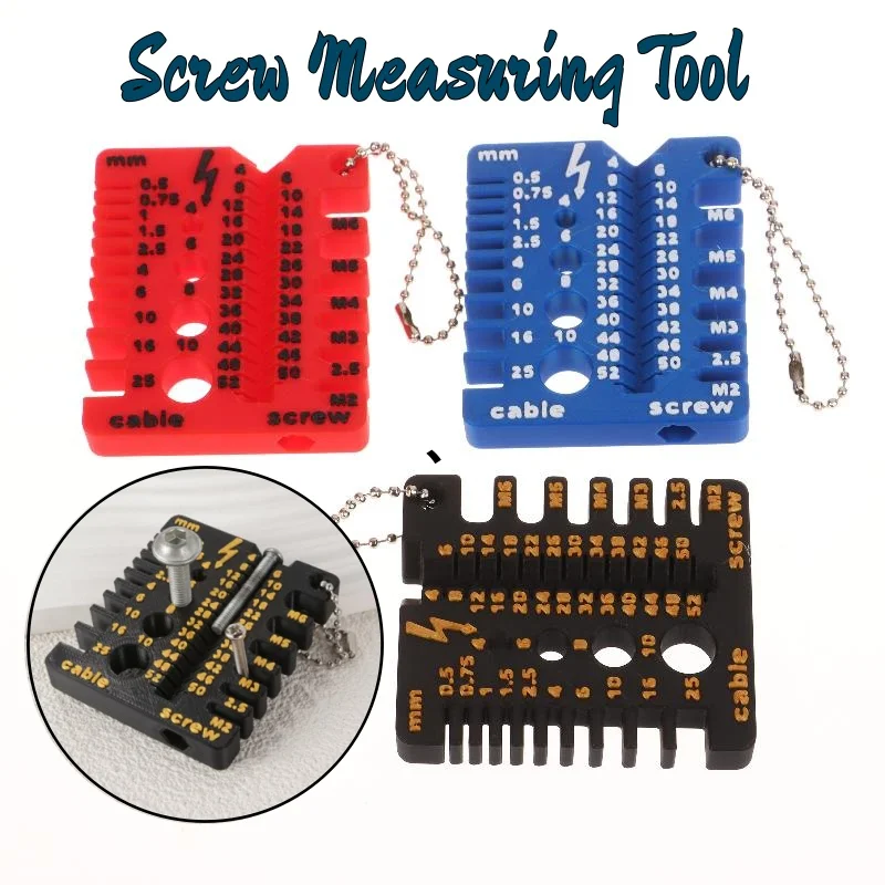 휴대용 너트 및 드릴 비트 나사 측정기 3D 프린팅 와이어 스크류 측정 도구 너트 볼트 나사용 드릴 비트 게이지 1개