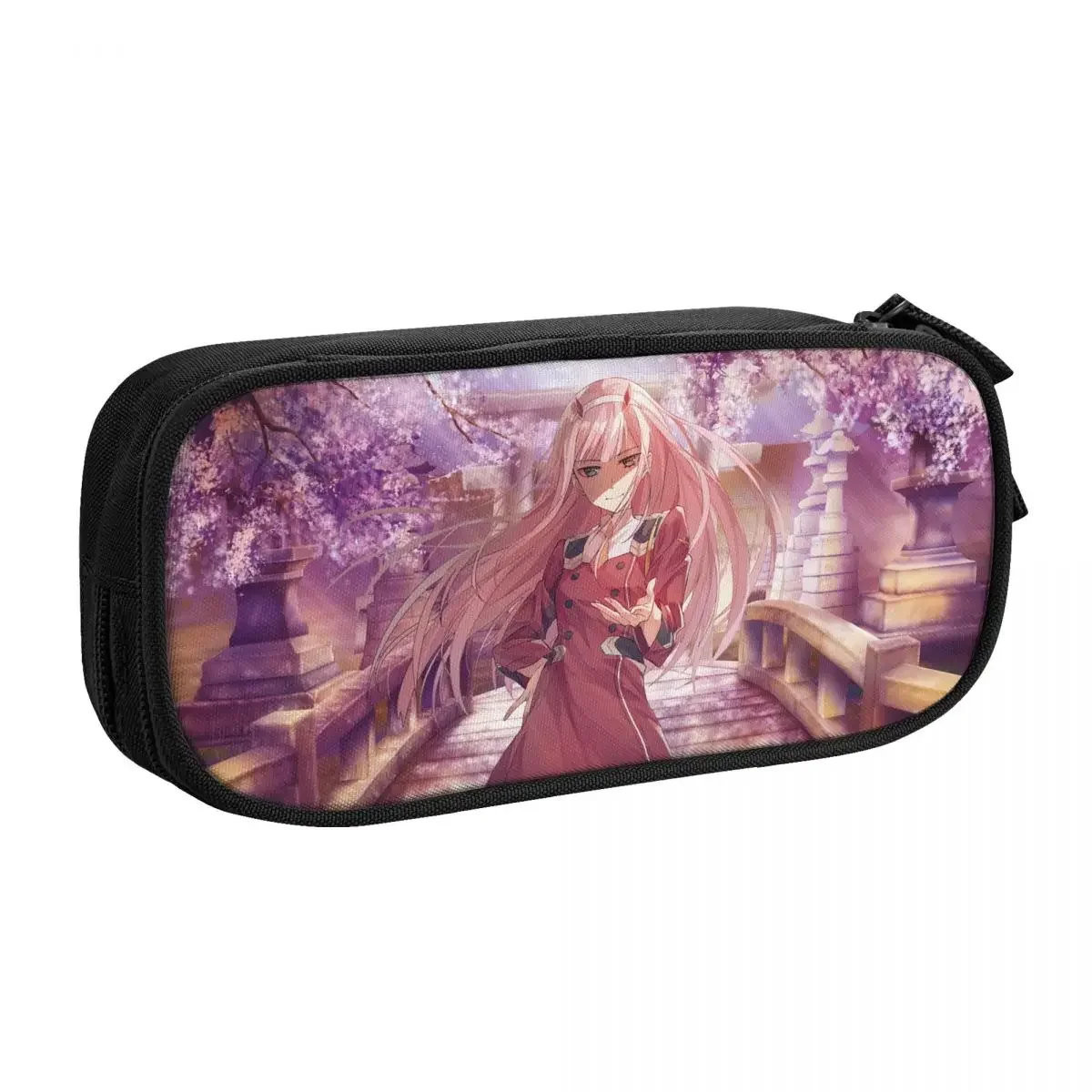 Darling In The FRANXX Zero Two Big Capacity Pencil Pen Case Office College School Large Storage Bag Pouch Holder Box Organizer
