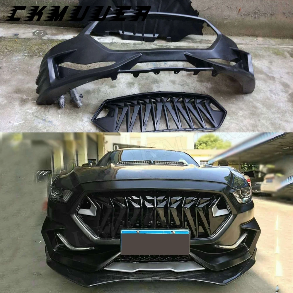 

CKMUUER передний бампер из углеродного волокна, спойлер, решетки, задний диффузор для Ford Mustang Coupe 2015-2017, комплекты кузова, автомобильные аксессуары