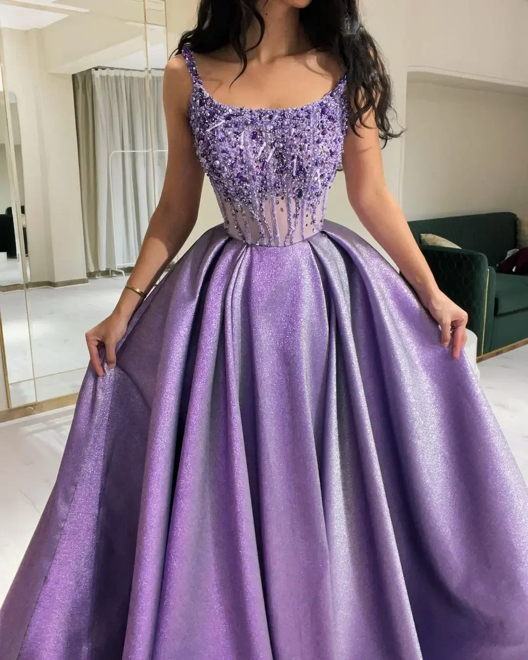 Sparkly Evening Dresses  Floor-Length Sleeveless Prom Dresses Gorgeous Formal Party Dress  Customized