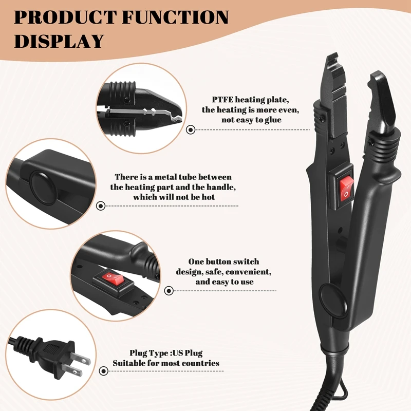 الشعر التمديد الحديد الكيراتين أدوات الترابط الانصهار موصل الحرارة آلة درجة الحرارة الانصهار موصل الحرارة الأسود