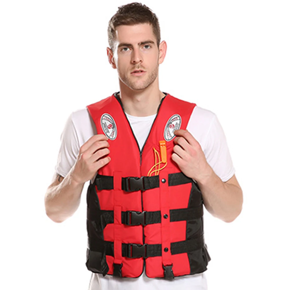 Snorkeling Boating Drifting Life Jacket Water Sports Safety Fishing Surfing Swimming Buoyancy Life Vest for Kids Adults Red