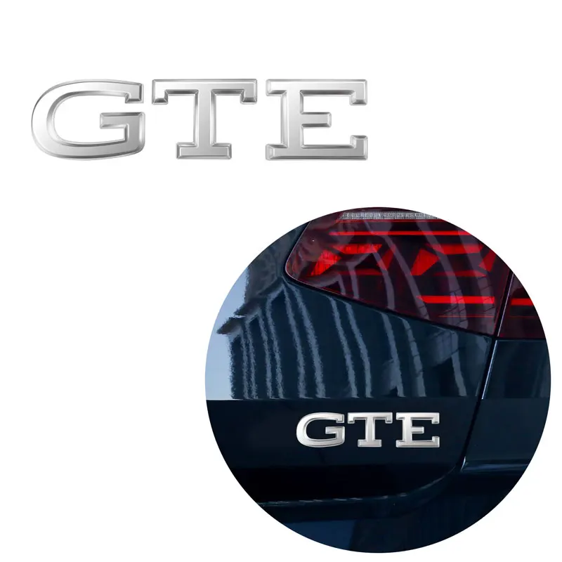 شعار شعار GTD GTE ، معدن كروم ثلاثي الأبعاد ، فضي ، أسود ، شارة درابزين جانبية ، ملصق سيارة خلفي ، اكسسوارات السيارات