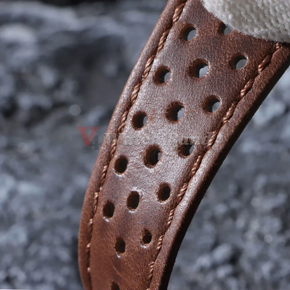 خمر حزام من الجلد الطبيعي 18 20 22 مللي متر الرجال النساء تنفس سوار العالمي جلد البقر حزام (استيك) ساعة اكسسوارات الرياضة حزام المعصم