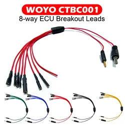 5pcs CTBC001 ECU Breakout Leads 8-way Jump Wire for Automotive Multimeter Oscilloscope Line DIY Connector, with 2.0/4.0mm Pin