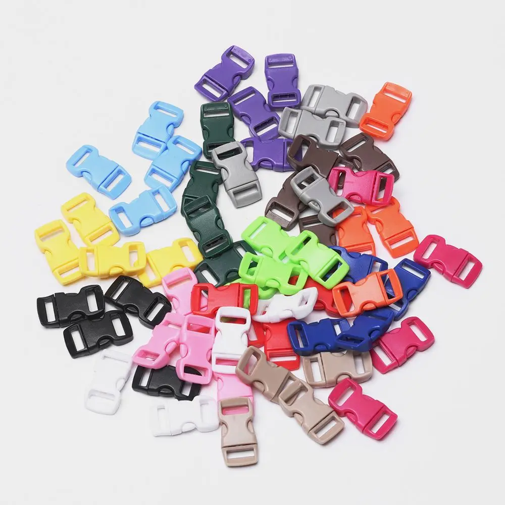 4/10/50pcs Plastic Curved Paracord Bracelet Accessories Webbing Outdoor Tool Side Release Buckle Camp Bag Parts Dog Collar Strap