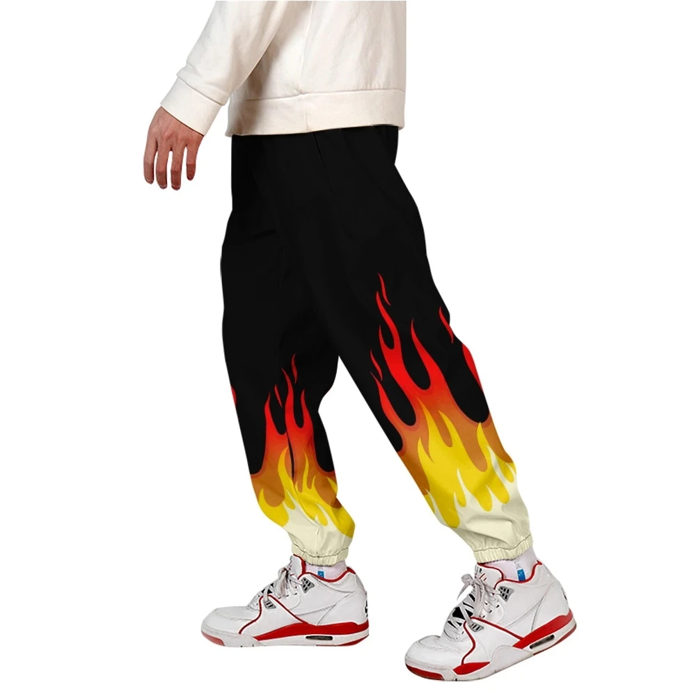 Blue Flame Sweatpant Men Women Y2K Hip Hop Dance Skateboard Sweatpant Autumn Fitness Joggers Trousers Fashion Flame Sport Pants