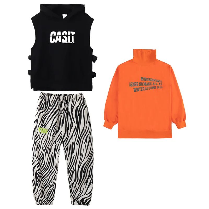 Costumes Hip Hop pour enfants, vêtements de scène pour filles et garçons, olympiques de danse de salon jazz, chemises et pantalons de spectacle de fête