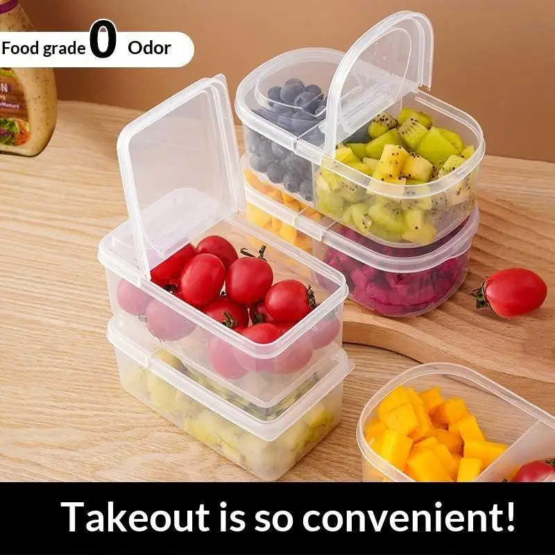 Single Double Compartment Food Storage Container Sealed Plastic Perfect for RV Spices Herbs Kitchen Storage Use