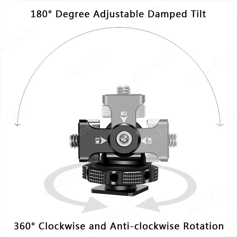 Suporte para monitor de câmera DSLR de liberação rápida com sapata fria ajustável parafuso de 1/4 "para luz de flash de monitor