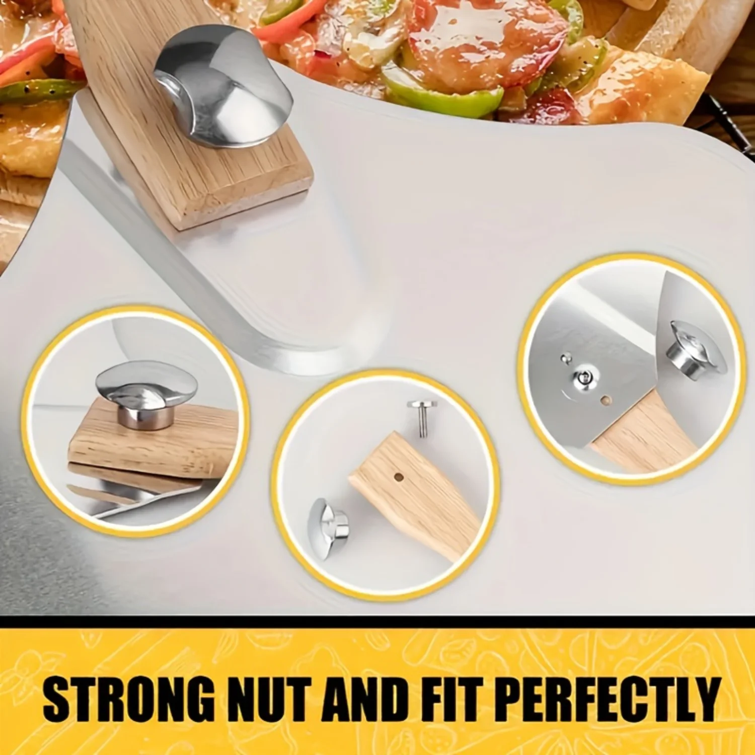 3-Piece Pizza Tool Set - Premium Aluminum Peel,  Detachable Shovel & Sharp Slicing - Space-Saving Design for Homemade Pizza Prep