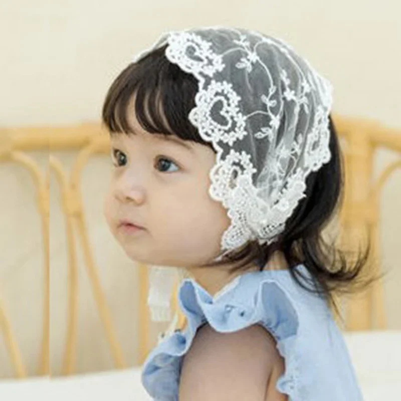 Ins Girl Baby Lace Hair Accessories Infant Knit Flower Hairband Newborn Cotton Headwear Baby Clothes Toddler Sweet Headband