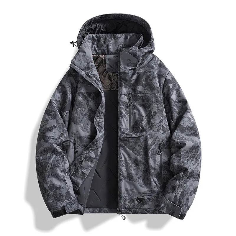 Mens Graphene Cotton Jacket Self Heating Winter Windproof Waterproof Sports Coat Warm Windproof Thermal Insulation Outdoor Sport