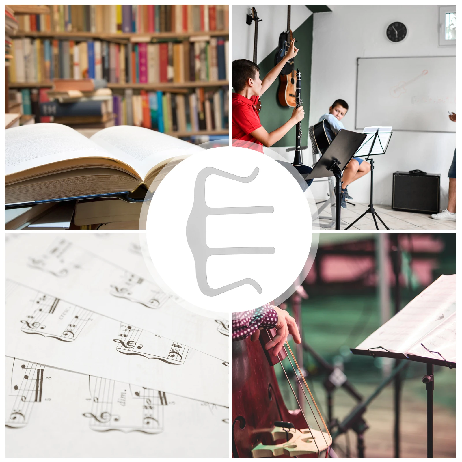 

Piano Score Clip for Notation Hands-free Music Stand Page Clips Metal Holder Small Book
