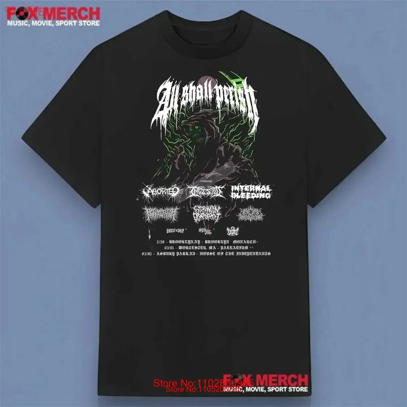 تي شيرت All Shall Perish Band On Tour 2025 تي شيرت عتيق مغسول غير رسمي ملابس الشارع متعددة الاستخدامات ورسومات ناعمة قليلاً مريحة #1