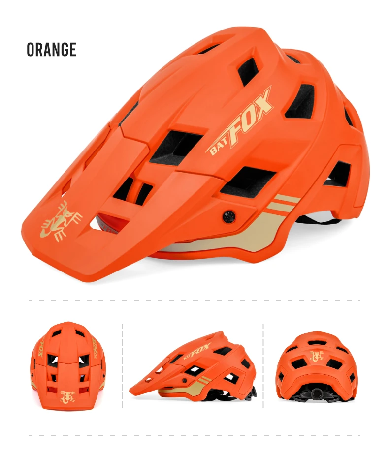 BATFOX Fahrradhelm Off-Road Langlebig Leicht Belüftet Komfortabel Herren Damen Verstellbare Passform Reit- und Sport-MTB-Fahrradhelm – Detail 15