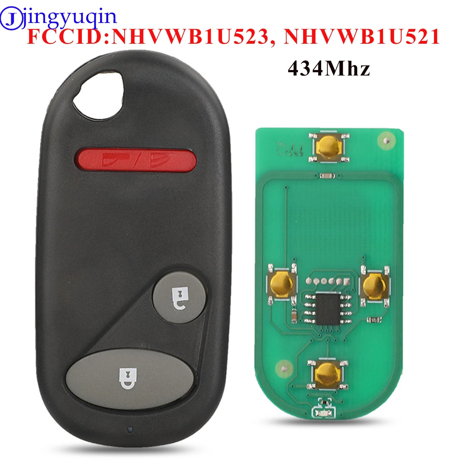 jingyuqin 3Buttons 433Mhz Keyless Entry Car Remote key For Honda Civic 2001-2005 NHVWB1U523 NHVWB1U521