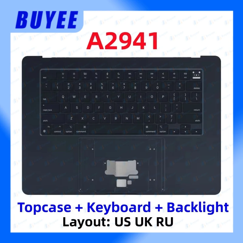 

Оригинальный 98 новый чехол для Macbook Air 15,3 дюйма M2 A2941, подставка для рук, подсветка клавиатуры, английская, США, Великобритания, RU, русская замена