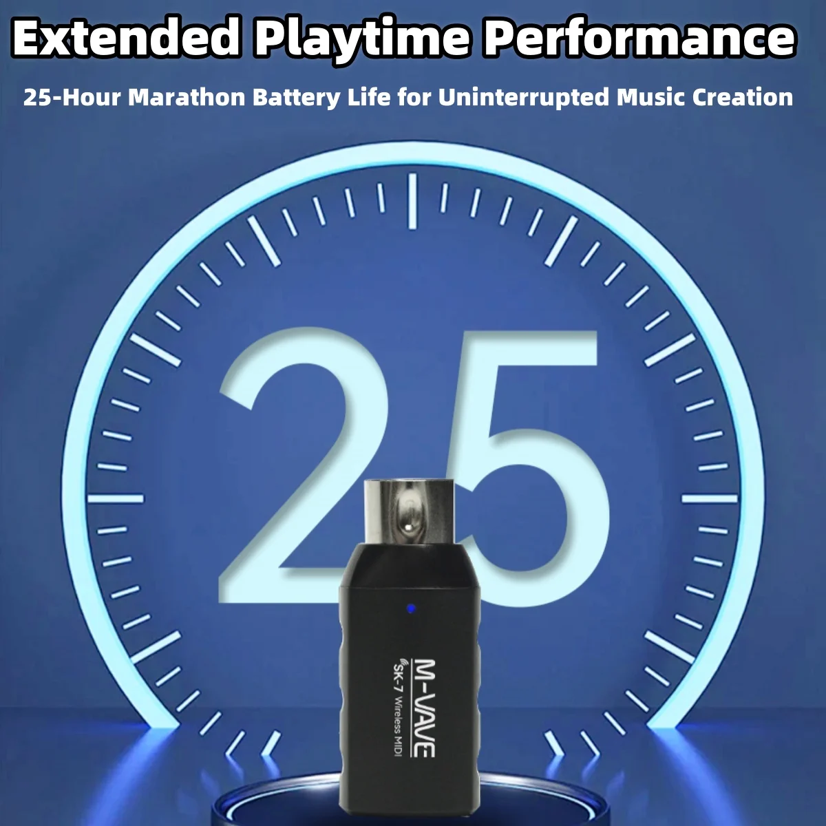 

M-VAVE SK7 2.4GHz 1 pcs MIDI Adapter Wireless Midi Receiver | Ultra-Low Latency | Plug & Play | USB-C Rechargeable | MIDI Port