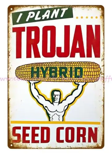 home deco shop Trojan Hybrid Seed Corn Sign Farm Cottage Shop metal tin sign