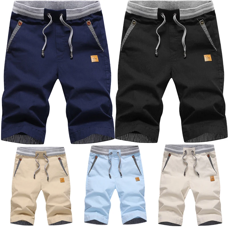 New 2024 Men Fashion Cotton Shorts Hot summer style shorts Men\'s pure color shorts Beach shorts Men\'s trousers