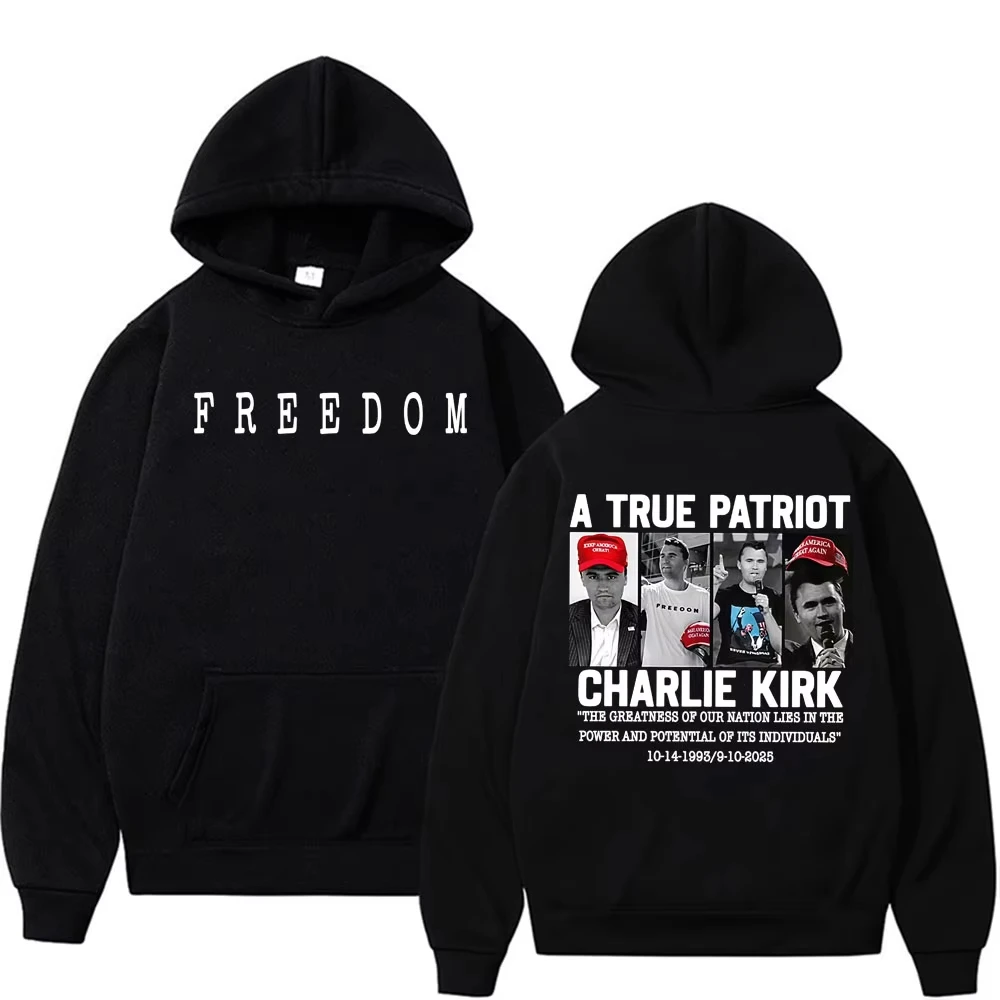 

A True Patriot Charlie Kirk Graphic Sweatshirts Men Women Clothing Casual Long Sleeve Pullovers Vintage Gothic Oversized Hoodies