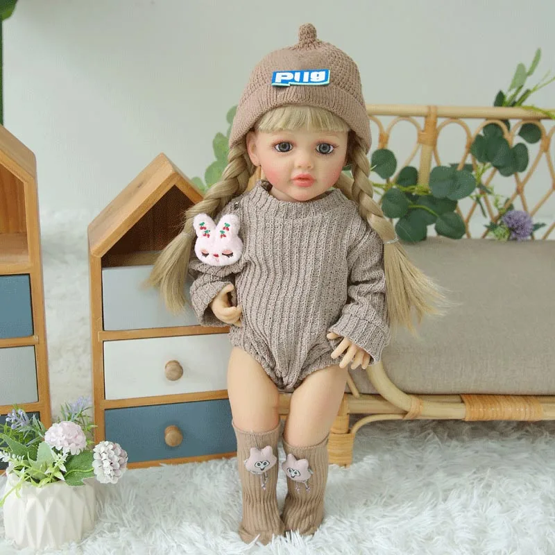 Doll Clothes Hoodie Sweater Jumpsuit For 55cm Baby Reborn Doll DIY Girl Clothing Toys for 21.65 Inch Dolls Clothes Accessories