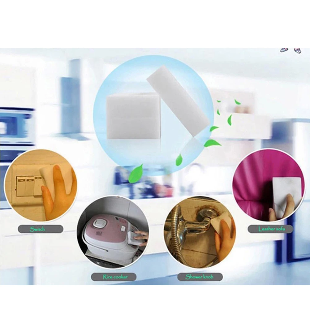 

8pcs Nano Wipe White Cleaning Sponge Dish Washing Strong Detergency High Density Kitchen Washer Stubborn Dirt Remover