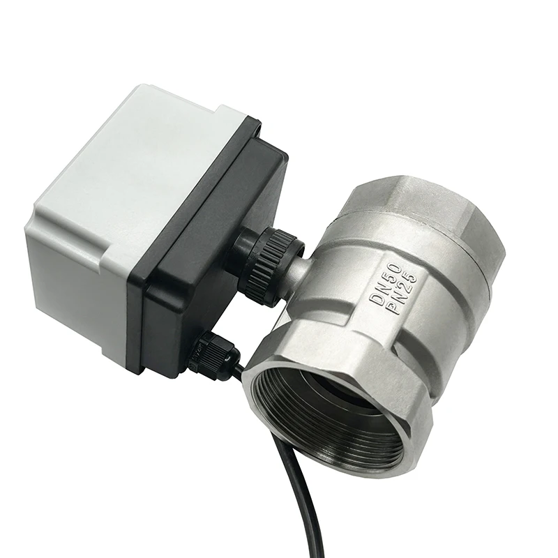 2\'\' Stainless Steel Motorized Ball Valve DN50 220V 12V 24V 3-Wire 2 Point Control Electric Ball Valve