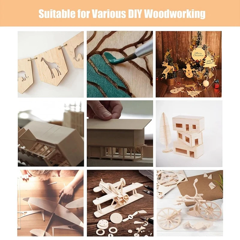 Wood Sheet For Crafts 20PCS Unfinished Wood Sheets Thin Wooden Pieces For Craft Wood Board Blanks 150X100x2mm