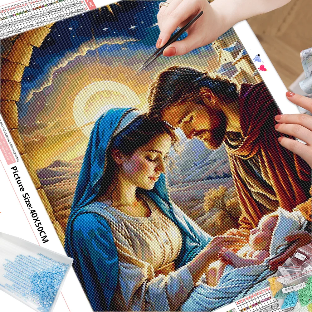 HUACAN Diamond Painting Religion Picture Rhinestones Embroidery Portrait Full Square Round New Arrival Mosaic Handmade Gift