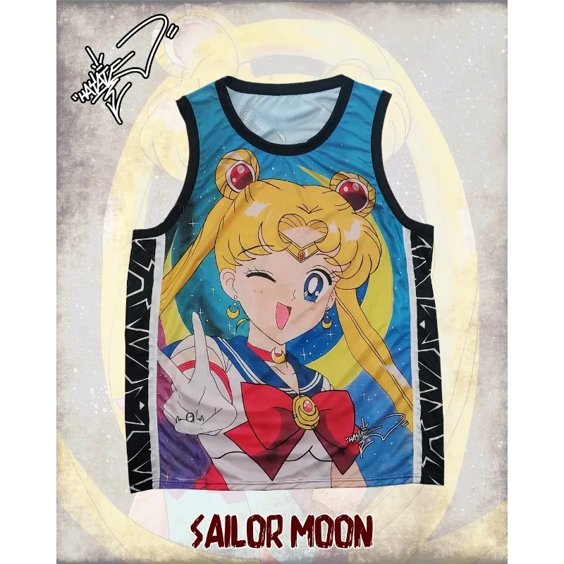 2026 Summer Hot Sale Sailor Moon Mom and Me Sleeveless Tank Top Anime Graphic Casual Streetwear Vest High-quality Trendy Tops