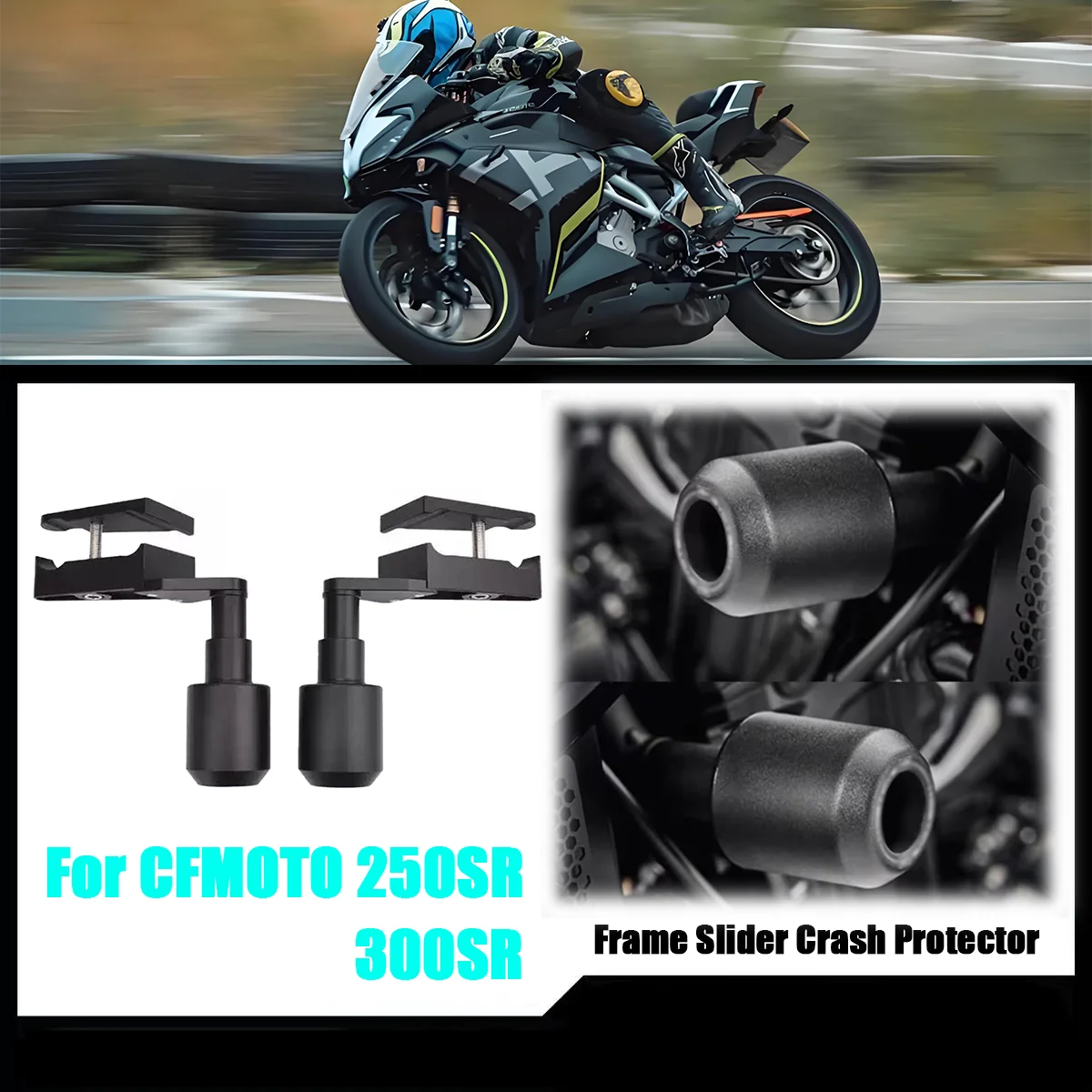 Motorcycle CNC Falling Protection Frame Slider Fairing Guard Crash Pad Protector For 250SR 250 SR 300SR 300 SR