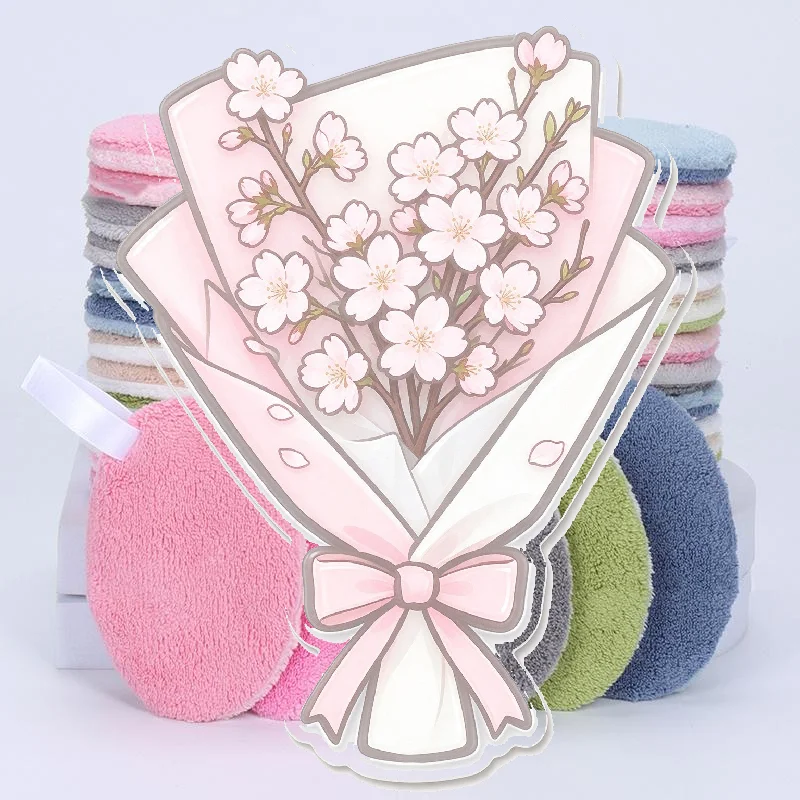1Pcs 8cm Heart Shape Reusable Face Wash Pads Absorbent Soft Makeup Remover Tool for Home Travel Use