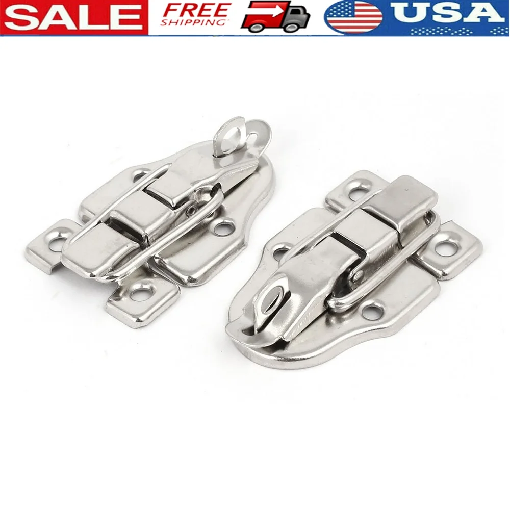 

Metal Toggle Latch Spring Loaded Catch Pack of 2 Toolbox Cabinet Hardware 63mm x 40mm Durable Locking Mechanism