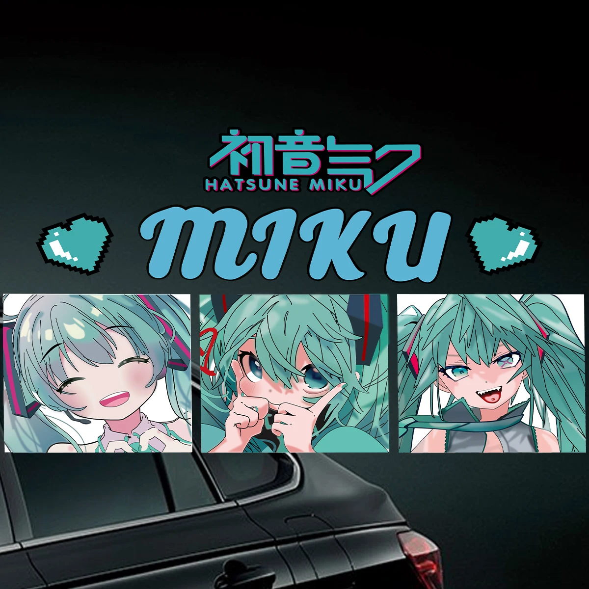 JDM Japanese Anime Cartoon Cute Girl Miku Car Stickers Windshield Glass Car Window Body Motorcycle Skateboard Laptop Decals