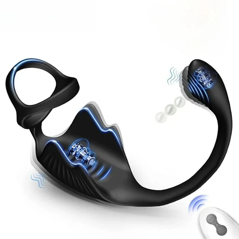 التحكم عن بعد تهتز خاتم الديك الشرج هزاز للرجال تدليك البروستاتا بعقب المكونات حلقة القضيب العجان محفز لعبة الجنس الكبار #1