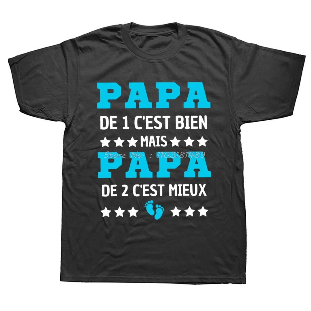 Dad Second Child T Shirt French Papa Future Dad Father Cotton T-shirts Men's Clothing Oversized Unisex Tshirt Streetwear tshirt