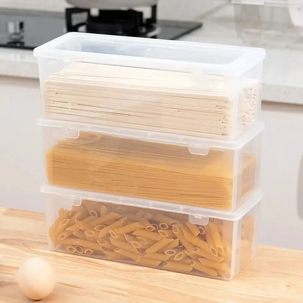 1Pcs Noodle Storage Box Rectangular Plastic Refrigerator Food Preservation Box Kitchen with Lid Multi-grain Noodles Sealed Box