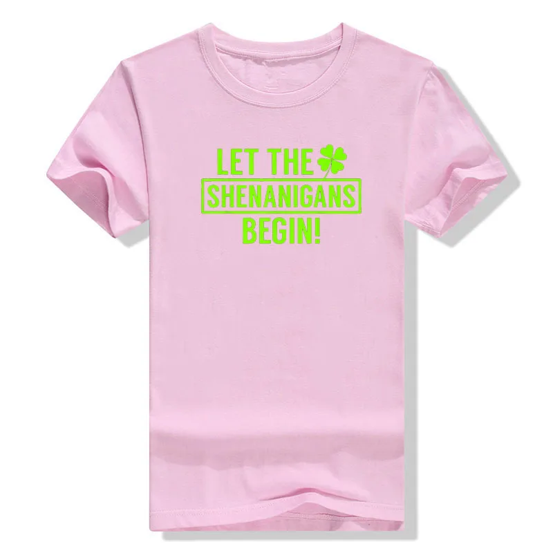 Để Cho Shenanigans Bắt Đầu Áo Ngộ Nghĩnh Thánh Patriciô Shenanigans Áo Thun Saint-Patriciô Ngày Graphic Tee Áo Thẩm Mỹ Quần Áo