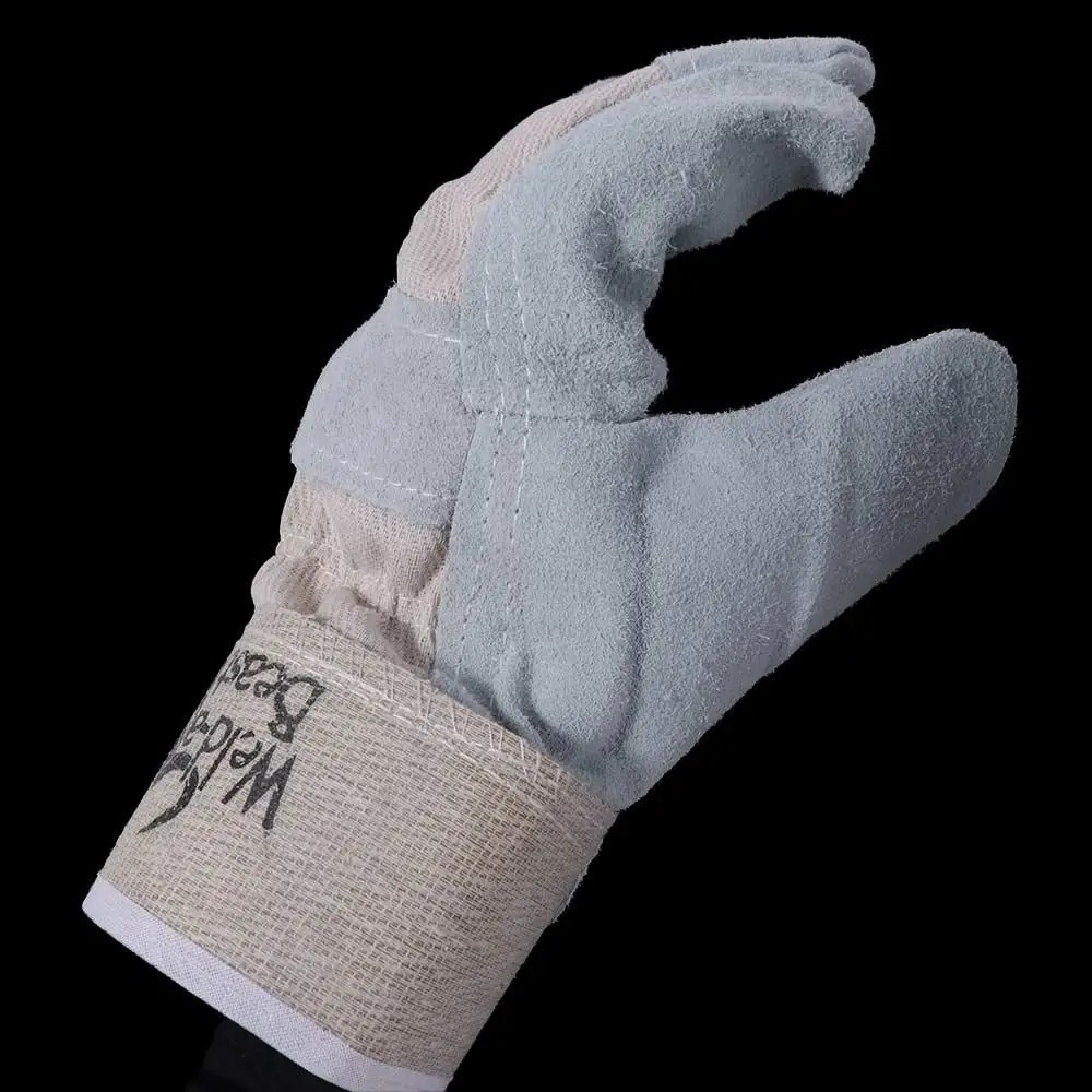 

1 Pair Abrasion Resistant Leather Welding Gloves Labor Protection Heat Resistant Cowhide Work Gloves Thickened Comfortable