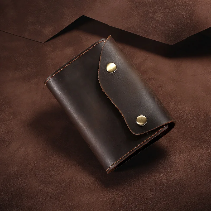 New Arrival Vintage Card Holder Men Genuine Leather Credit Card Holder Small Wallet Money Bag ID Card Case Mini Purse For Male