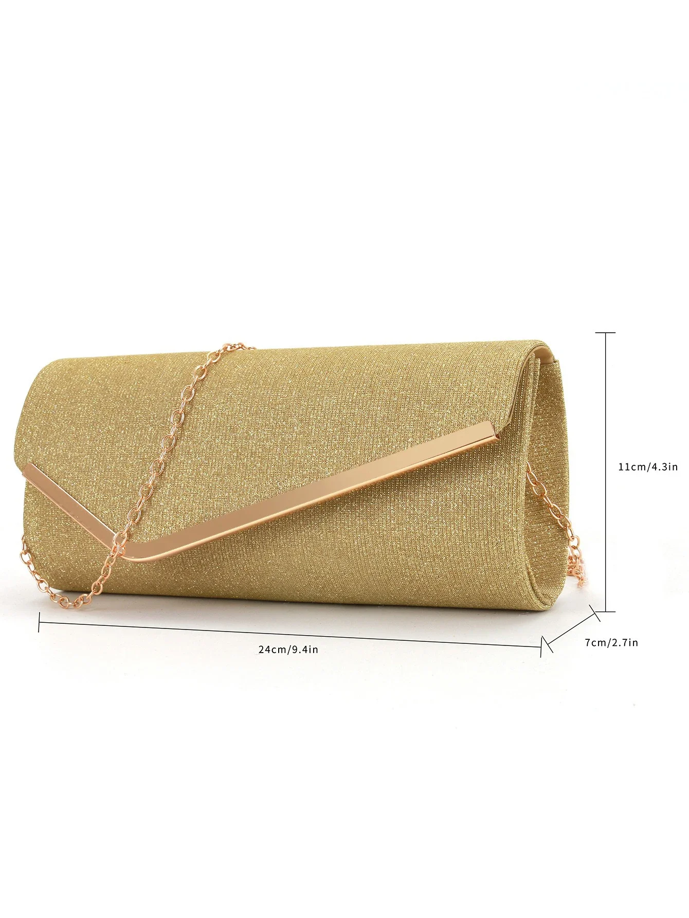Modische Clutch-Tasche, Neue Vielseitige Kosmetiktasche für Damen-Hochzeiten, Rundbodige Metall-Klapptasche für Abendveranstaltungen – Detail 5