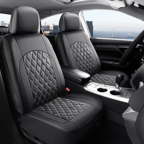 Imagen 2 del producto Funda de asiento de coche acolchada de cuero PU de lujo de 5 plazas, adecuada para camioneta SUV de coche, fundas de asiento de protección envolvente completa
