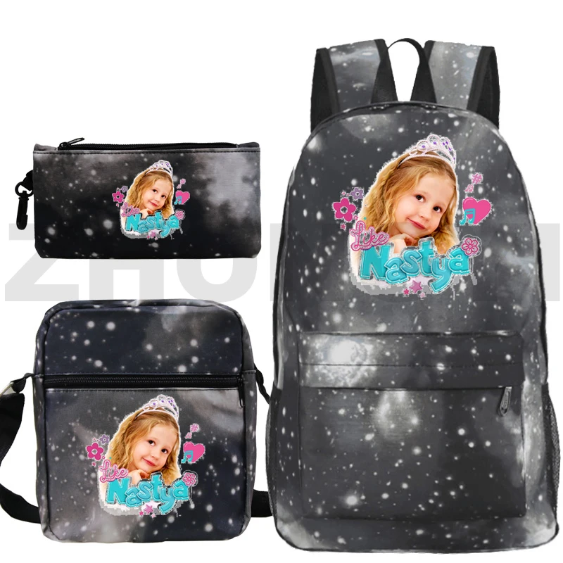 

3 In 1 Hot Mens Bookbag Boys Cute Cartoon Russia Like Nastya Backpack Teens Girls Like Nastya Kawaii Anime Laptop Travel Mochila