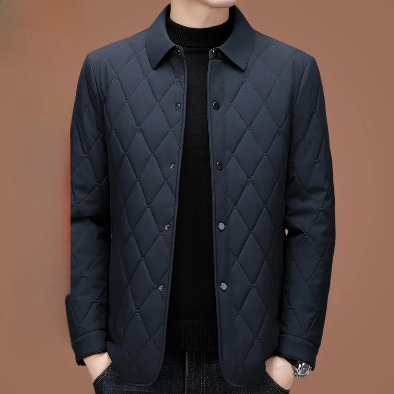 

Pierre Cardin High-End Silk Thiened Men's Cotton Jaet Warm Comfortable Autumn Winter Dad Coat Stand Fit Fai...