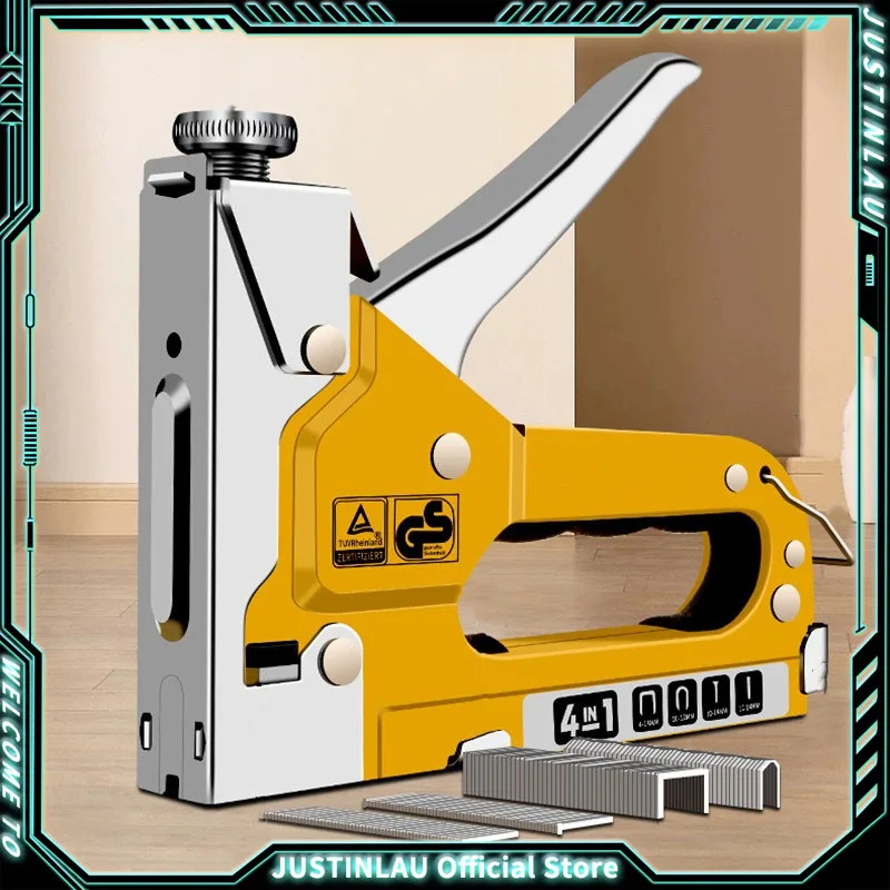 Ручной гвоздезабивной пистолет 4 в 1, легкий пистолет для домашнего использования, кодовый пистолет для гвоздей, воздушный пистолет для деревообработки, специальные прямые степлеры, столярные инструменты